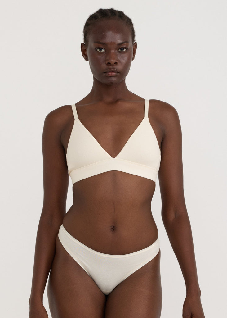 Core Triangle Bralette in Soft Vanilla