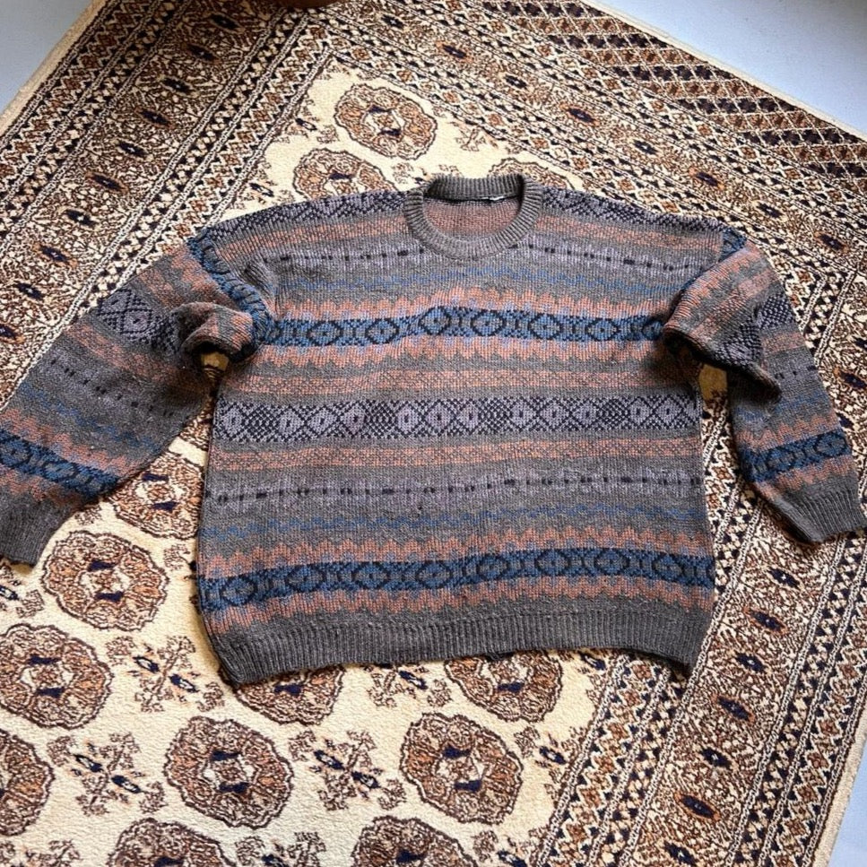 Vintage Patterned Knit Jumper