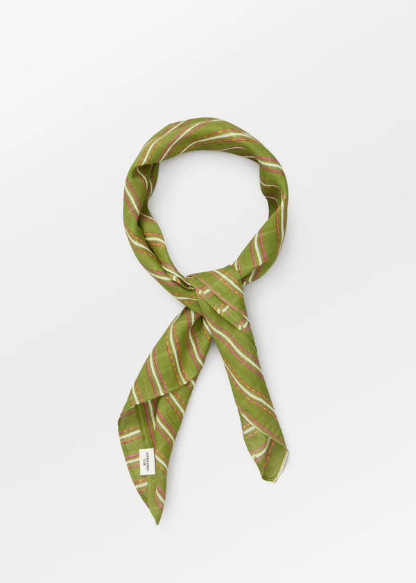 Becksöndergaard Linoa Cotta Scarf In Grasshopper Green&nbsp;