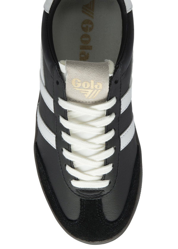 Black and white sneaker with 'Gola' branding on a white background