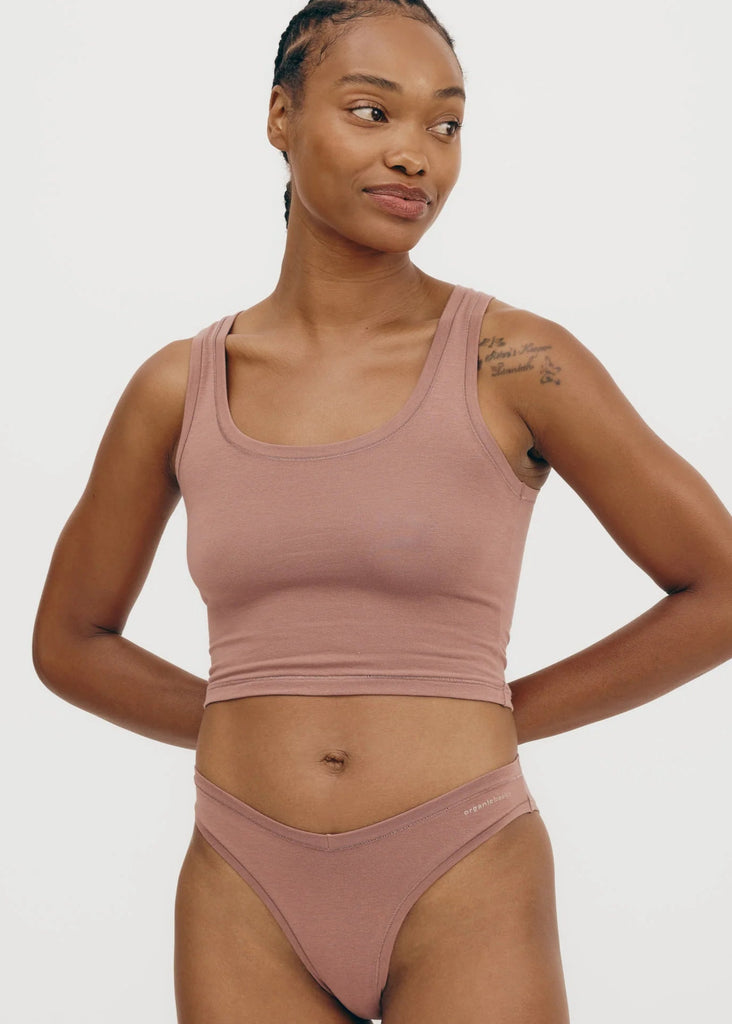 Organic Basics Flex Cheeky Briefs in Rose Wood