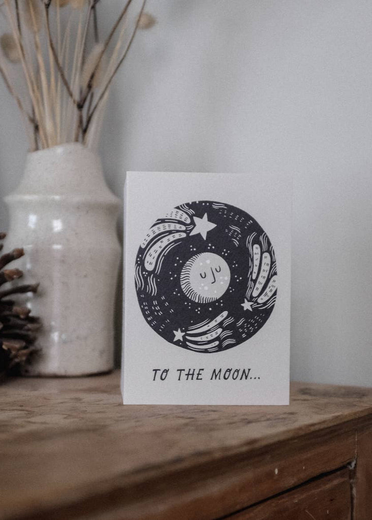 To The Moon Love Greetings Card
