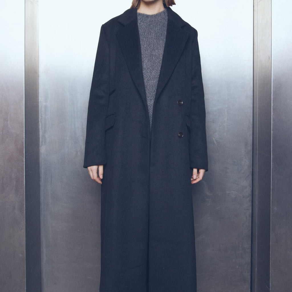 Noella Jaci long Line Coat in Black