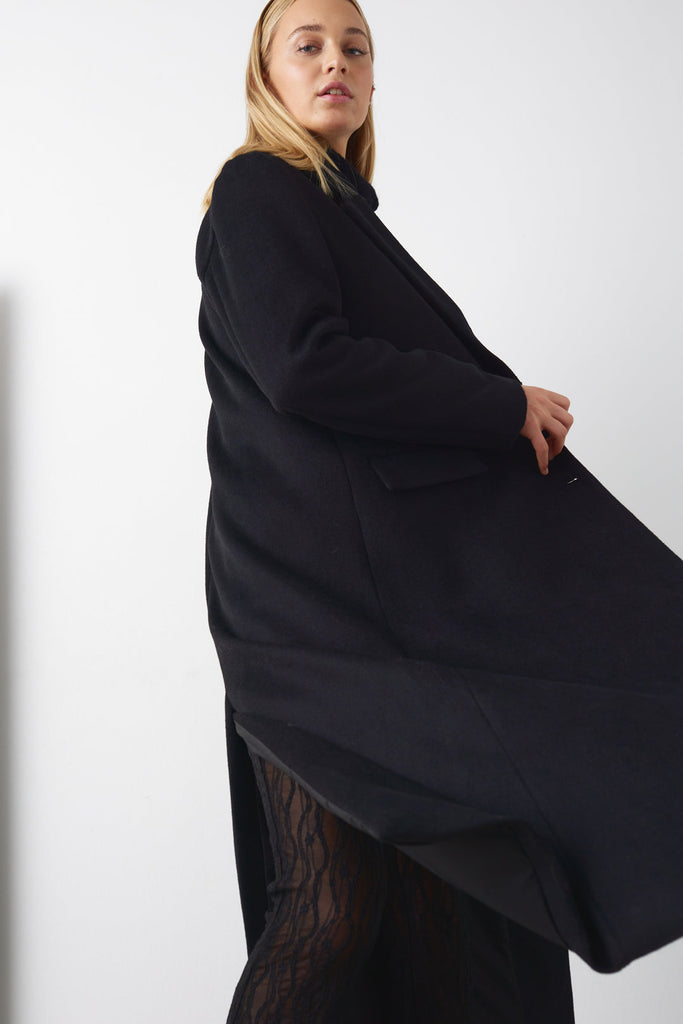 Noella Jaci long Line Coat in Black