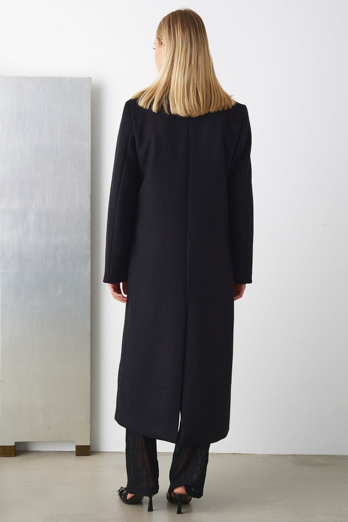 Noella Jaci long Line Coat in Black