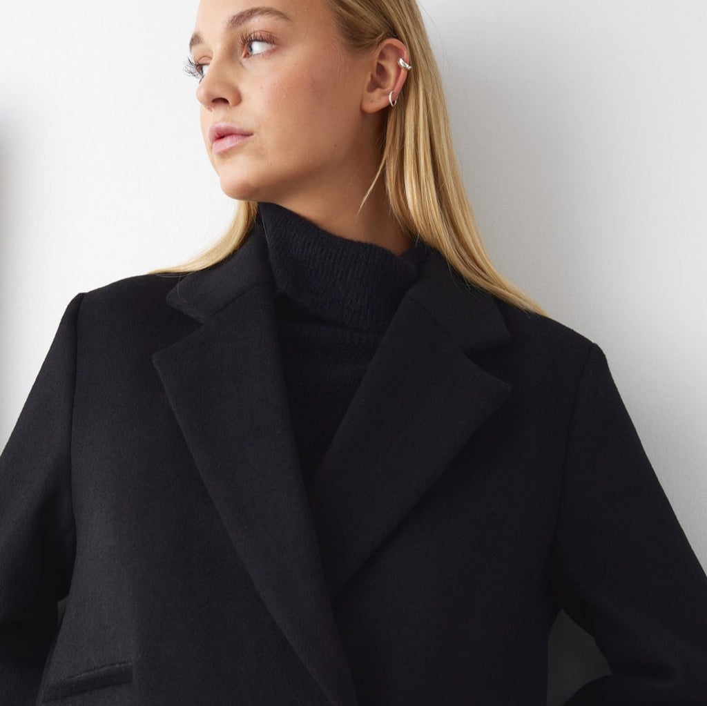 Noella Jaci long Line Coat in Black