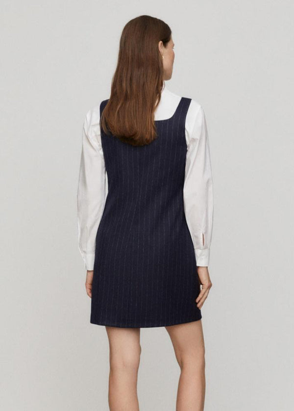 Diplomatic Pichi Pinstripe Dress in Navy