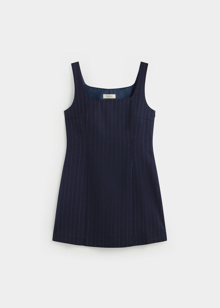 Diplomatic Pichi Pinstripe Dress in Navy