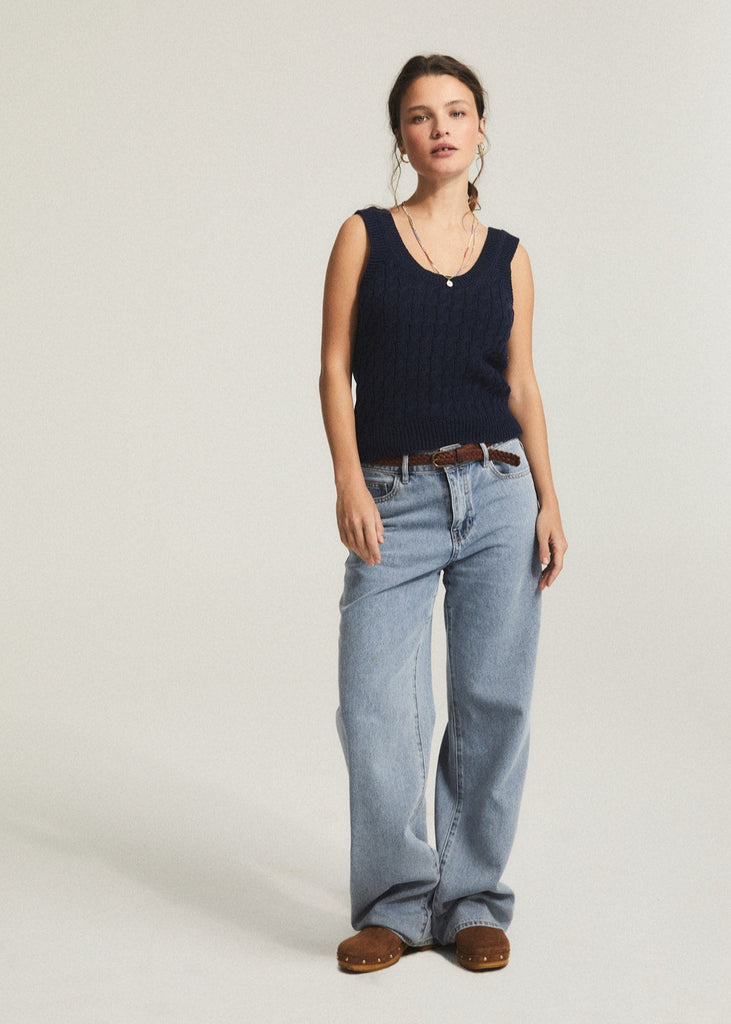 ese O ese Tresser Top in Navy