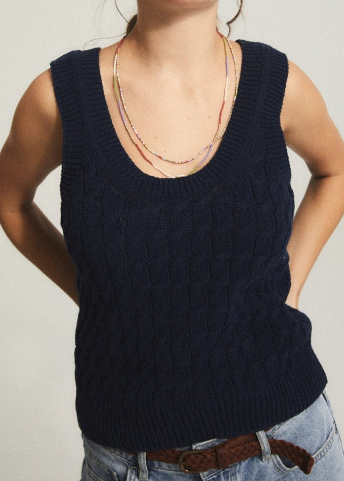 ese O ese Tresser Top in Navy