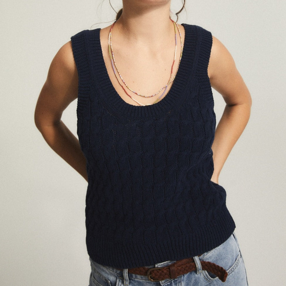 ese O ese Tresser Top in Navy