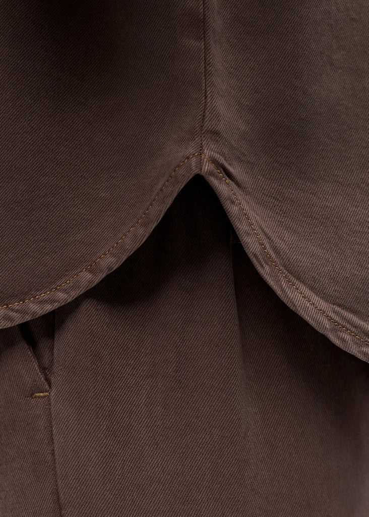 Close-up of a brown fabric texture