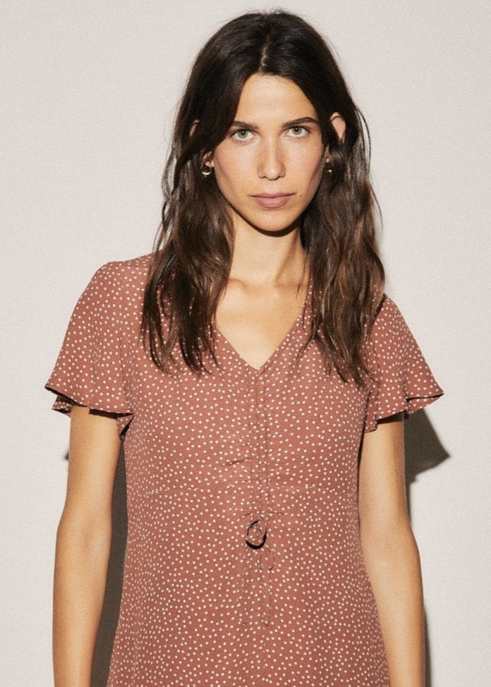ese O ese Julia Mini Dress in Terracota