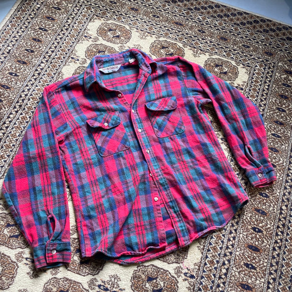 American Vintage Two Pocket Flannel Shirt in Red