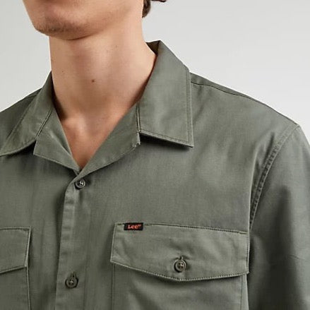 Lee Workwear Short Sleeve Chetopa Shirt In Fort Green