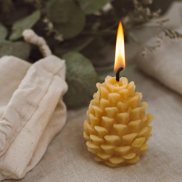 Handmade Pine Cone Beeswax Candles | Goldrick
