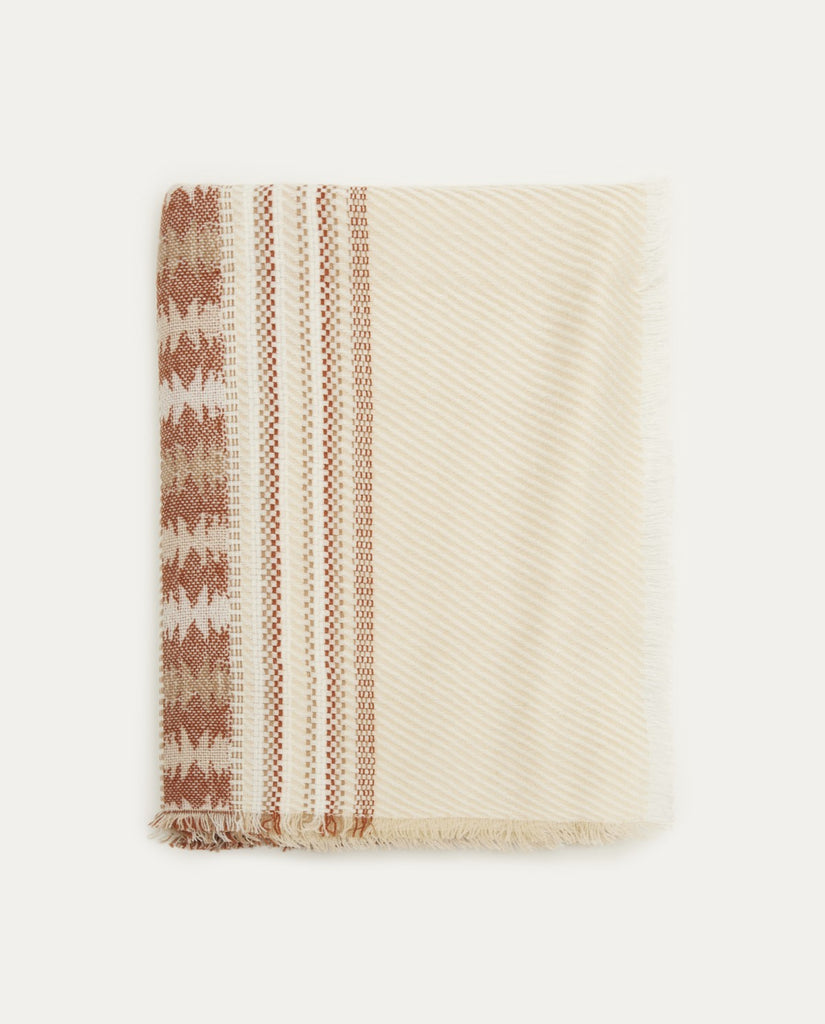 YERSE Foulard With Jacquard Beige Scarf