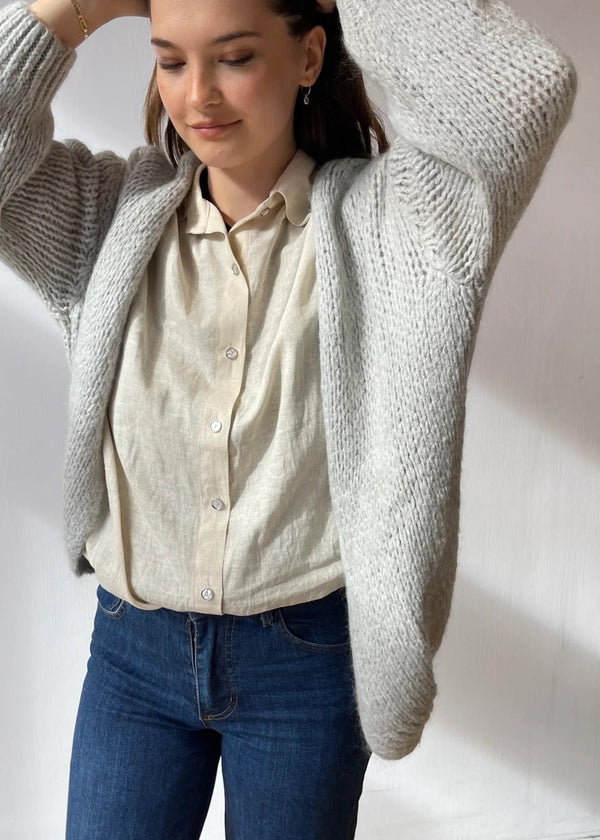 ØST London Smila Cardigan in Light Grey