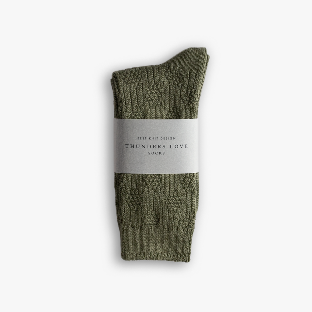 Thunders Love LINK COLLECTION Duo Olive Green Socks