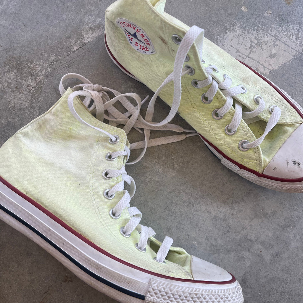 Converse All Star Chuck Taylors High Tops in Lime UK 7