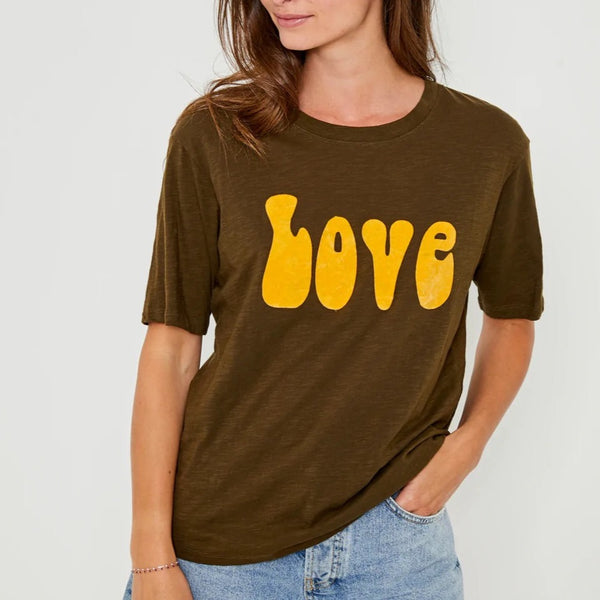 Five Love Tee Shirt in Khaki